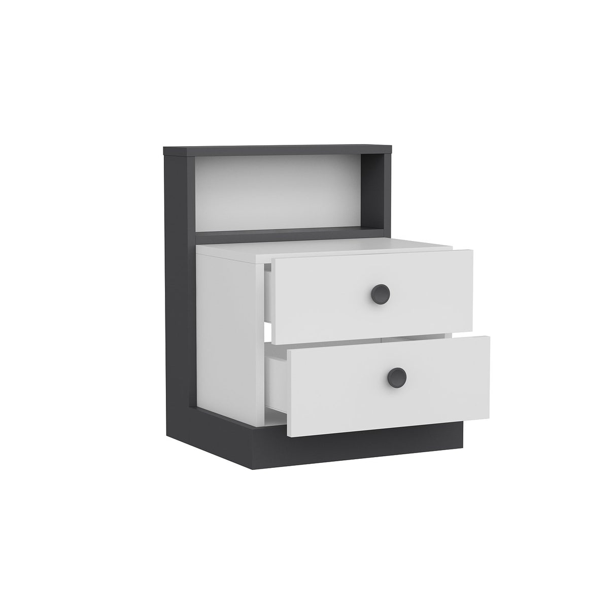 Noptieră Life, Diverse culori, Diverse dimensiuni - Antracit - Alb - 62x42x62 cm | SKU: 382NRC1801 | Noptieră Life, varianta Antracit - Alb - 62x42x62 cm, produs pentru amenajarea locuinței, disponibil online în România la CasaMob