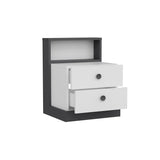 Noptieră Life, Diverse culori, Diverse dimensiuni - Antracit - Alb - 62x42x62 cm | SKU: 382NRC1801 | Noptieră Life, varianta Antracit - Alb - 62x42x62 cm, produs pentru amenajarea locuinței, disponibil online în România la CasaMob