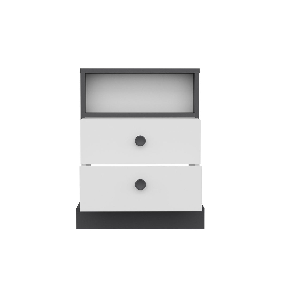 Noptieră Life, Diverse culori, Diverse dimensiuni - Antracit - Alb - 62x42x62 cm | SKU: 382NRC1801 | Noptieră Life, varianta Antracit - Alb - 62x42x62 cm, produs pentru amenajarea locuinței, disponibil online în România la CasaMob
