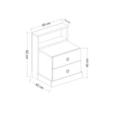 Noptieră Life, Diverse culori, Diverse dimensiuni - Antracit - Alb - 62x42x62 cm | SKU: 382NRC1801 | Noptieră Life, varianta Antracit - Alb - 62x42x62 cm, produs pentru amenajarea locuinței, disponibil online în România la CasaMob