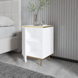 Noptieră Imaj, Diverse culori, 40x35x60 cm - Alb - Auriu | SKU: 382NRC1805 | Noptieră Imaj, 40x35x60 cm, varianta Alb - Auriu, produs pentru amenajarea locuinței, disponibil online în România la CasaMob