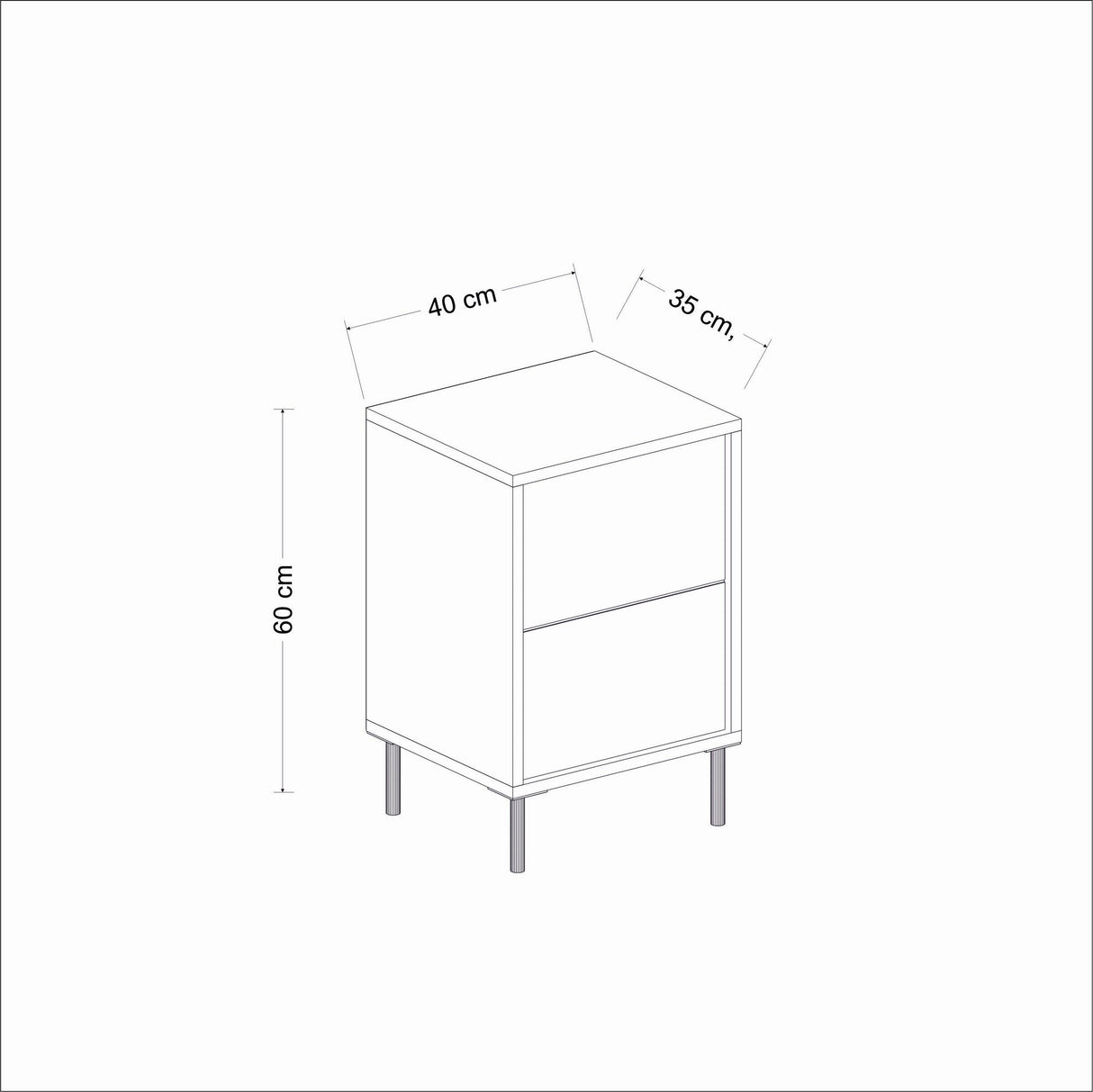 Noptieră Imaj, Diverse culori, 40x35x60 cm - Alb - Auriu | SKU: 382NRC1805 | Noptieră Imaj, 40x35x60 cm, varianta Alb - Auriu, produs pentru amenajarea locuinței, disponibil online în România la CasaMob