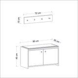 Pantofar Zen, Alb, 35x45x80 cm - Gri, SKU 382NRC2101