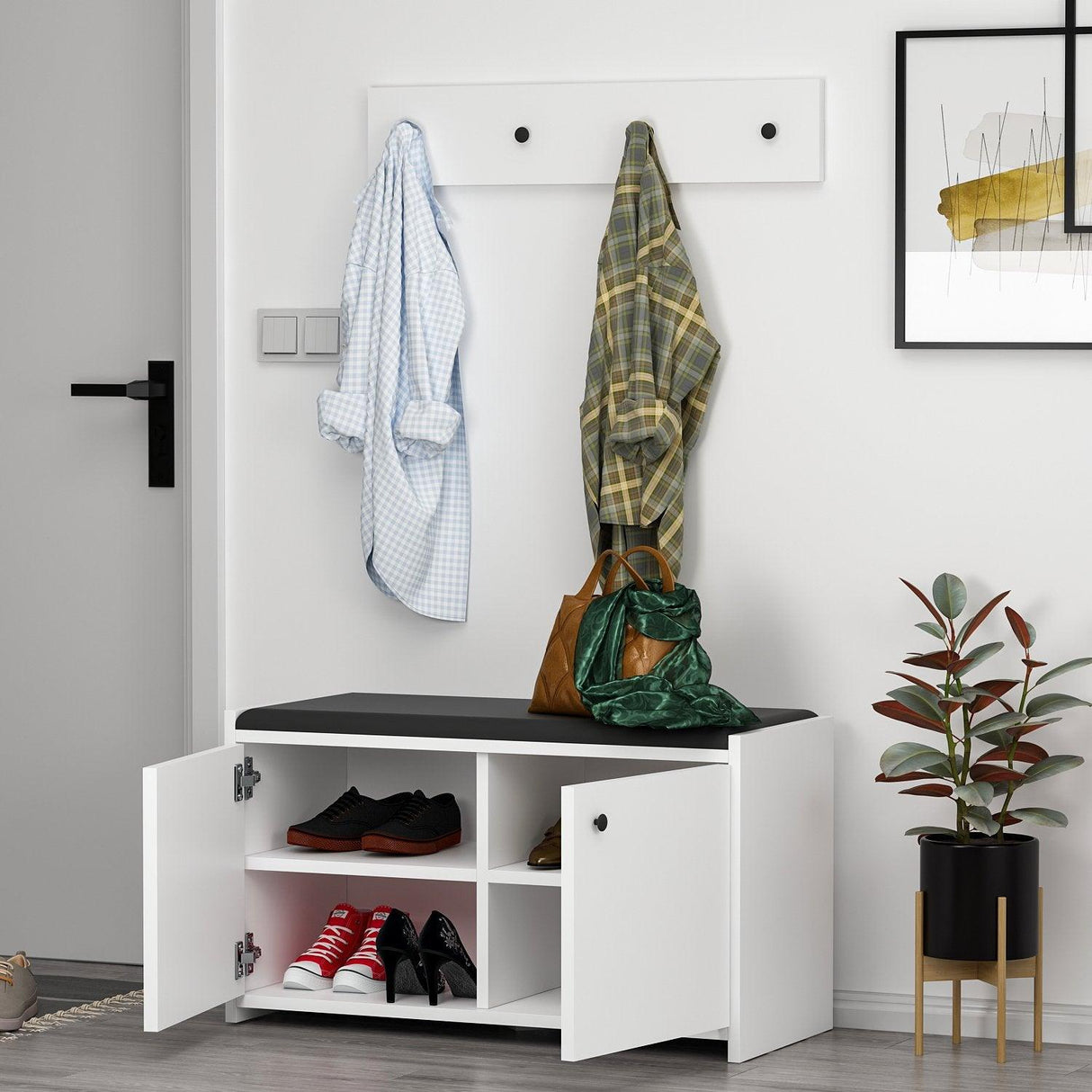 Pantofar Zen, Alb, 35x45x80 cm - Alb, SKU 382NRC2101