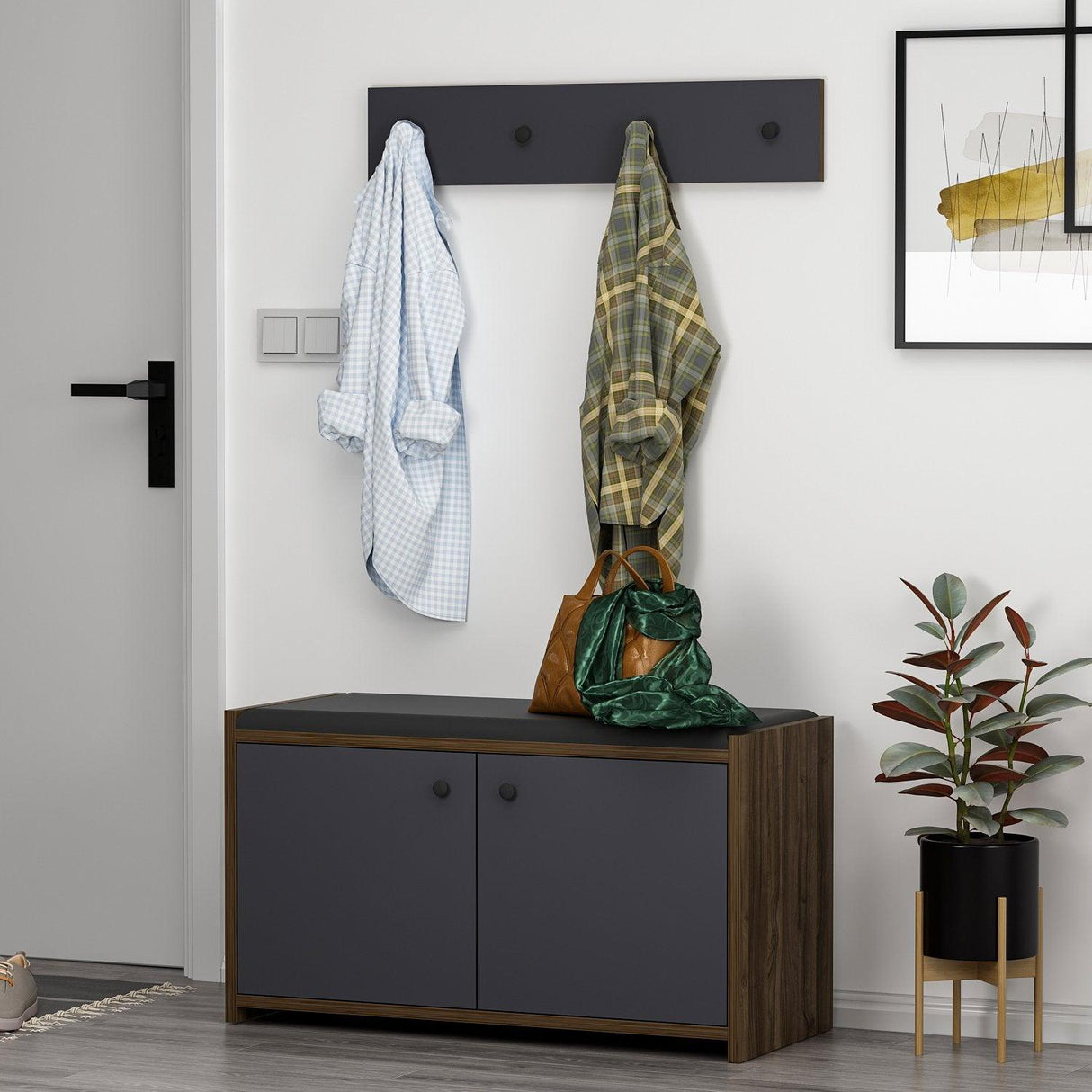 Pantofar Zen, Alb, 35x45x80 cm - Gri, SKU 382NRC2101