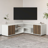 Comodă TV Rosa, Diverse culori, Diverse dimensiuni - Alb - Antique walnut - 120x35x40 cm | SKU: 382NRC2521 | Comodă TV Rosa, varianta Alb - Antique walnut - 120x35x40 cm, produs pentru amenajarea locuinței, disponibil online în România la CasaMob