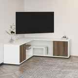 Comodă TV Rosa, Diverse culori, Diverse dimensiuni - Alb - Antique walnut - 120x35x40 cm | SKU: 382NRC2521 | Comodă TV Rosa, varianta Alb - Antique walnut - 120x35x40 cm, produs pentru amenajarea locuinței, disponibil online în România la CasaMob