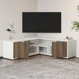 Comodă TV Rosa, Diverse culori, Diverse dimensiuni - Alb - Antique walnut - 120x35x40 cm | SKU: 382NRC2521 | Comodă TV Rosa, varianta Alb - Antique walnut - 120x35x40 cm, produs pentru amenajarea locuinței, disponibil online în România la CasaMob