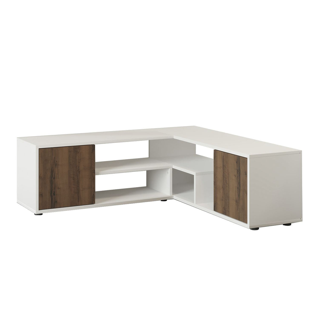 Comodă TV Rosa, Diverse culori, Diverse dimensiuni - Alb - Antique walnut - 120x35x40 cm | SKU: 382NRC2521 | Comodă TV Rosa, varianta Alb - Antique walnut - 120x35x40 cm, produs pentru amenajarea locuinței, disponibil online în România la CasaMob