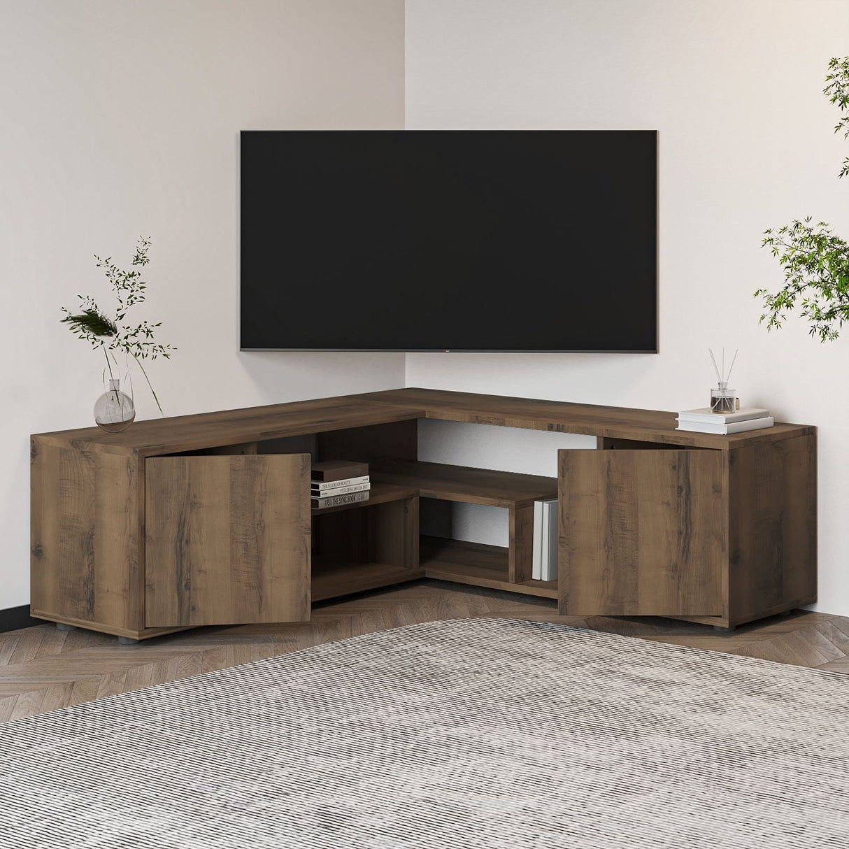 Comodă TV Rosa, Diverse culori, Diverse dimensiuni - Antique walnut - 120x35x40 cm | SKU: 382NRC2522 | Comodă TV Rosa, varianta Antique walnut - 120x35x40 cm, produs pentru amenajarea locuinței, disponibil online în România la CasaMob