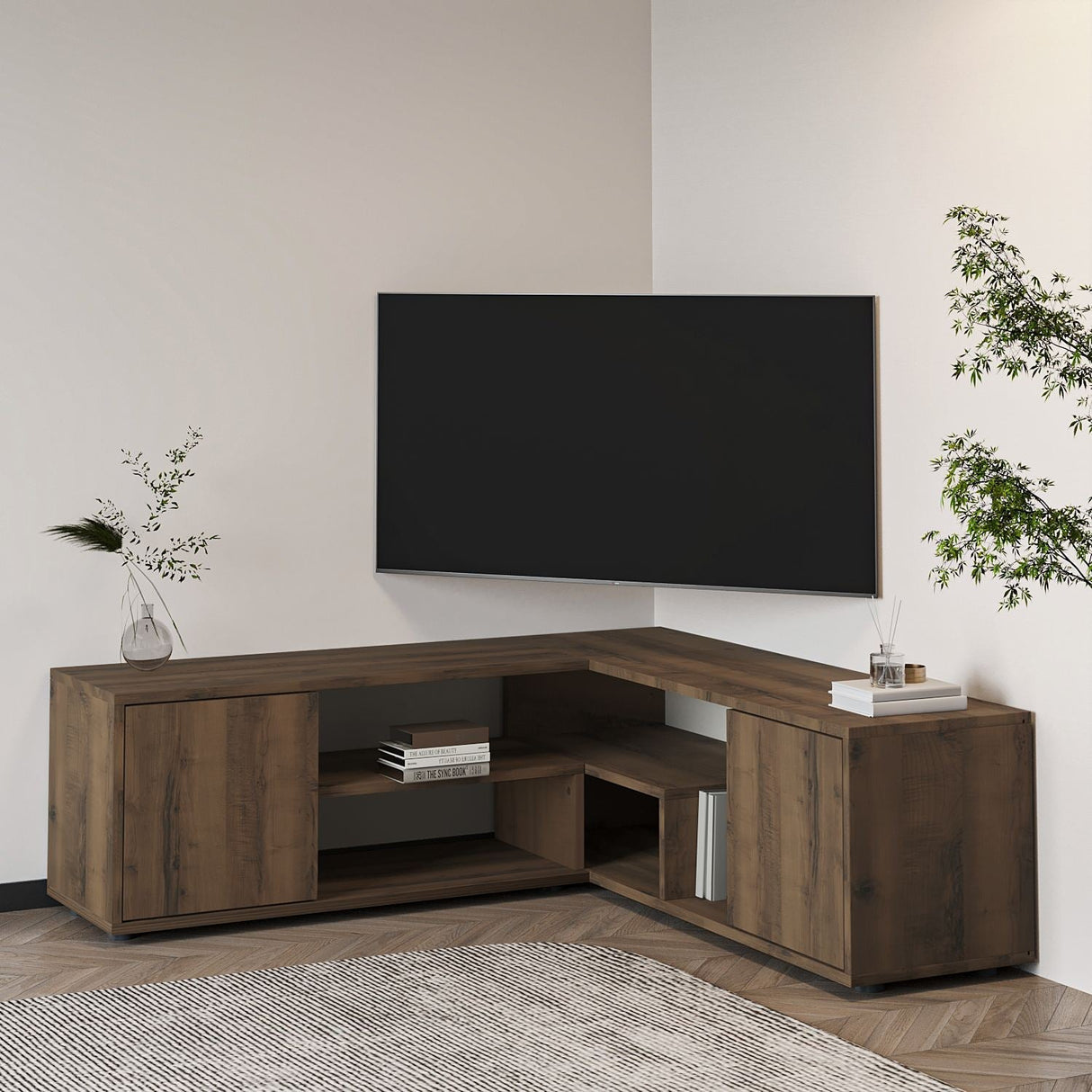Comodă TV Rosa, Diverse culori, Diverse dimensiuni - Antique walnut - 120x35x40 cm | SKU: 382NRC2522 | Comodă TV Rosa, varianta Antique walnut - 120x35x40 cm, produs pentru amenajarea locuinței, disponibil online în România la CasaMob