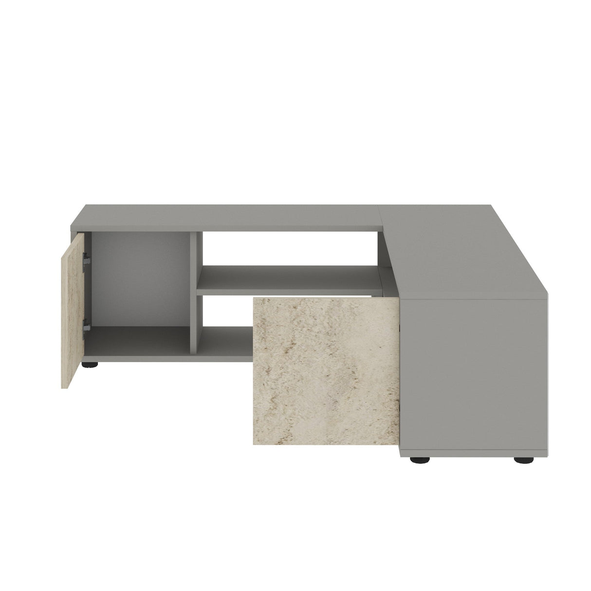 Comodă TV Rosa, Diverse culori, Diverse dimensiuni - Gri - Travertin - 120x35x40 cm | SKU: 382NRC2523 | Comodă TV Rosa, varianta Gri - Travertin - 120x35x40 cm, produs pentru amenajarea locuinței, disponibil online în România la CasaMob