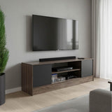 Comodă TV Sasa, PAL melaminat, Stejar-Antracit, 120x35x42 cm