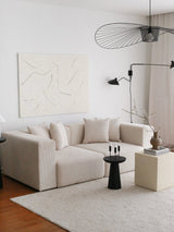 Canapea fixă 3 locuri Yolo, Alb, 222x110x89 cm