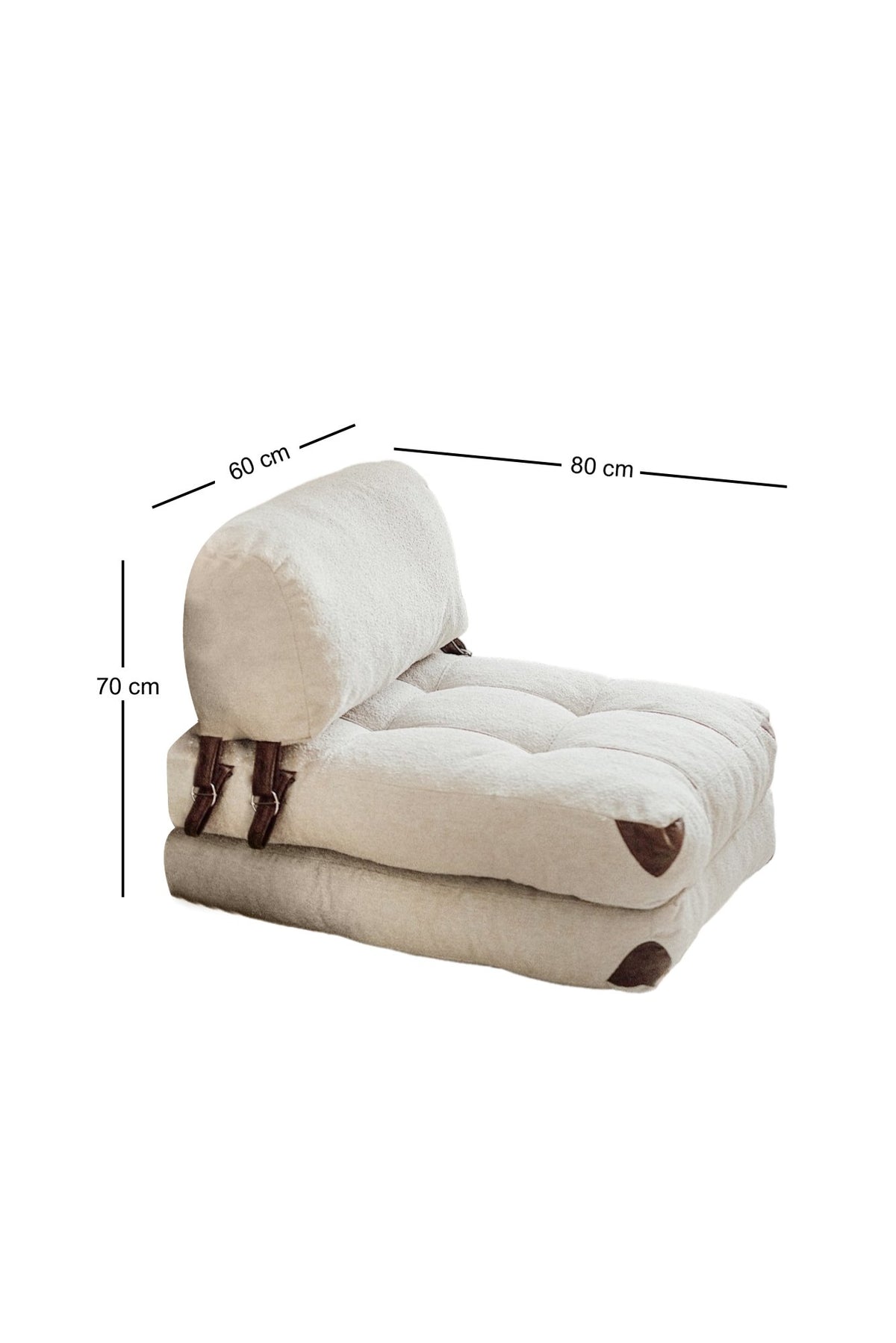 Crem | SKU: 383EVN1101 | Fotoliu extensibil Fold Teddy, varianta Crem, produs pentru amenajarea locuinței, disponibil online în România la CasaMob