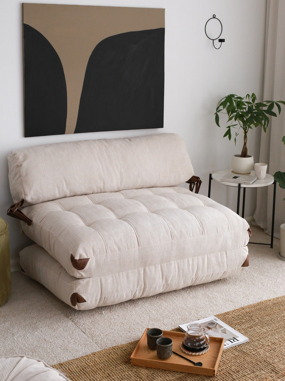 Canapea extensibilă 2 locuri Fold, Catifea și Teddy, Diverse culori, 120x75 cm - Alb | SKU: 383EVN1111 | Canapea extensibilă 2 locuri Fold, Catifea, Alb, 120x75 cm, mobilier pentru living, disponibil online în România la CasaMob