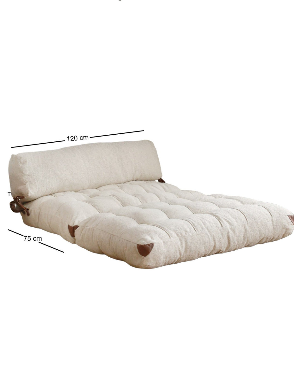 Canapea extensibilă 2 locuri Fold, Catifea și Teddy, Diverse culori, 120x75 cm - Crem | SKU: 383EVN1113 | Canapea extensibilă 2 locuri Fold, Teddy, Crem, 120x75 cm, mobilier pentru living, disponibil online în România la CasaMob