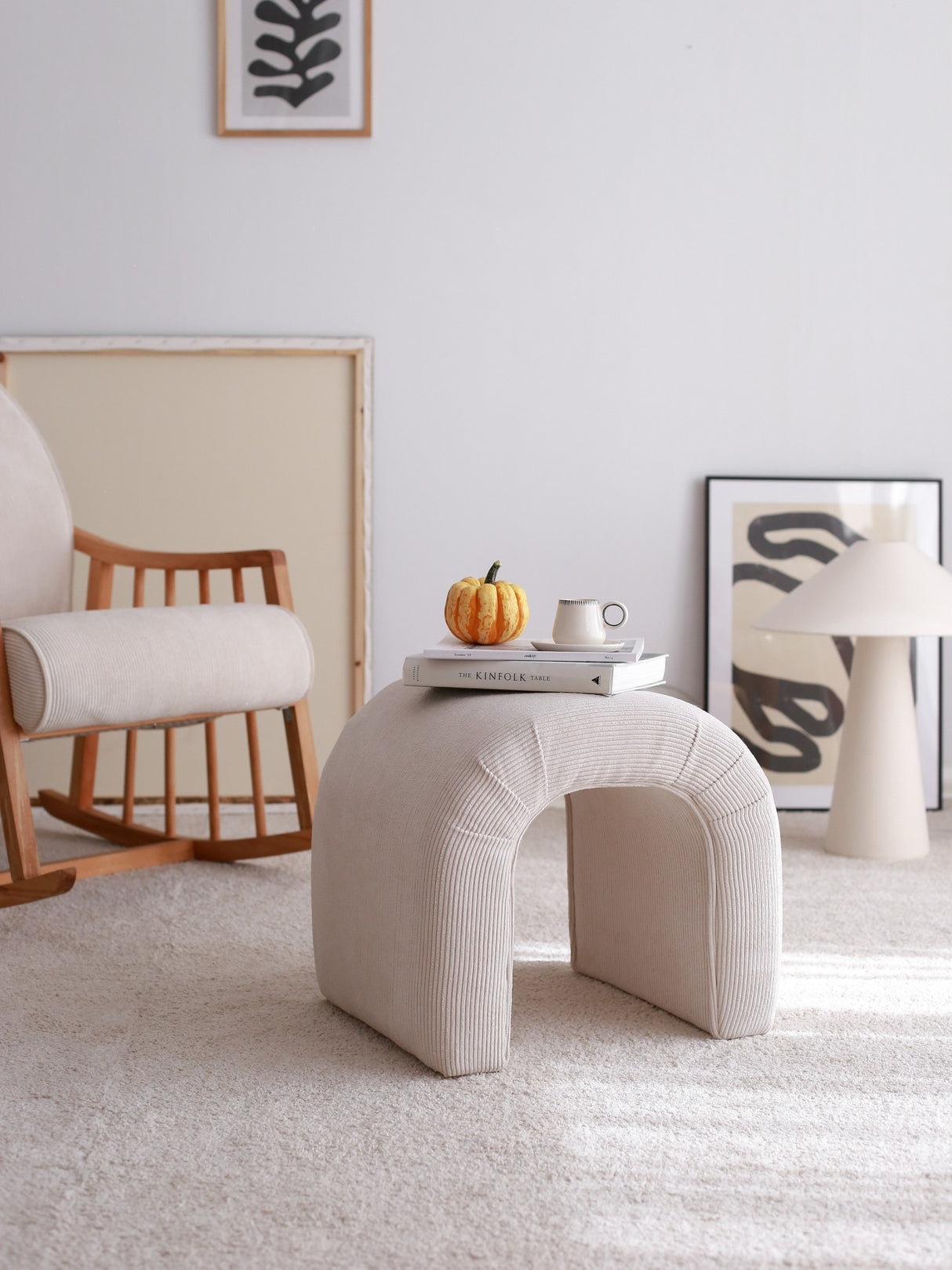 Taburet Nu Fitilli, Alb, 51x46x45 cm