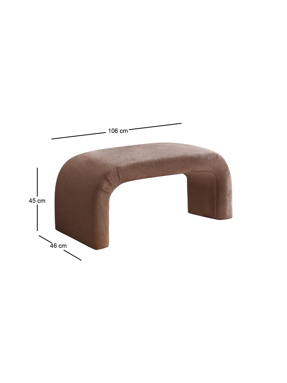 Taburet Nu Bench, Diverse culori, 106x46x45 cm - Maro | SKU: 383EVN1118 | Taburet Nu Bench, 106x46x45 cm, varianta Maro, produs pentru amenajarea locuinței, disponibil online în România la CasaMob
