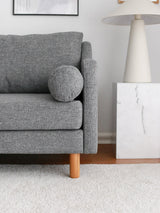 Canapea fixă 3 locuri Nordi Wood, Gri, 196x93x82 cm