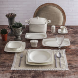 Serviciu de masă 85 bucăți GBSCR85KYT8305498, Alb - Argintiu, 26x26 cm