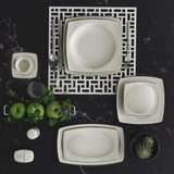 Serviciu de masă 85 bucăți GBSCR85KYT8305498, Alb - Argintiu, 26x26 cm