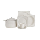 Serviciu de masă 85 bucăți GBSCR85KYT8305498, Alb - Argintiu, 26x26 cm