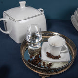 Serviciu de masă 85 bucăți GBSCR85KYT8305906, Alb - Argintiu, 26x26 cm