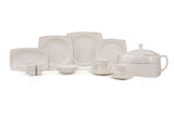 Serviciu de masă 85 bucăți GBSCR85KYT8305933, Alb - Gri, 26x26 cm