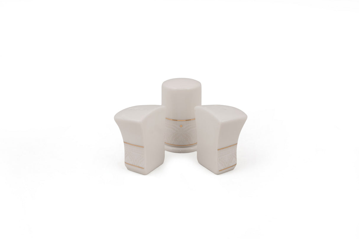 Serviciu de masă 85 bucăți GBSCR85KYT8305933, Alb - Gri, 26x26 cm