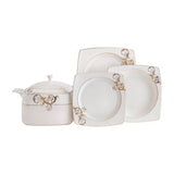 Serviciu de masă 85 bucăți GBSCR85KYT8405430, Alb - Auriu, 26x26x2 cm