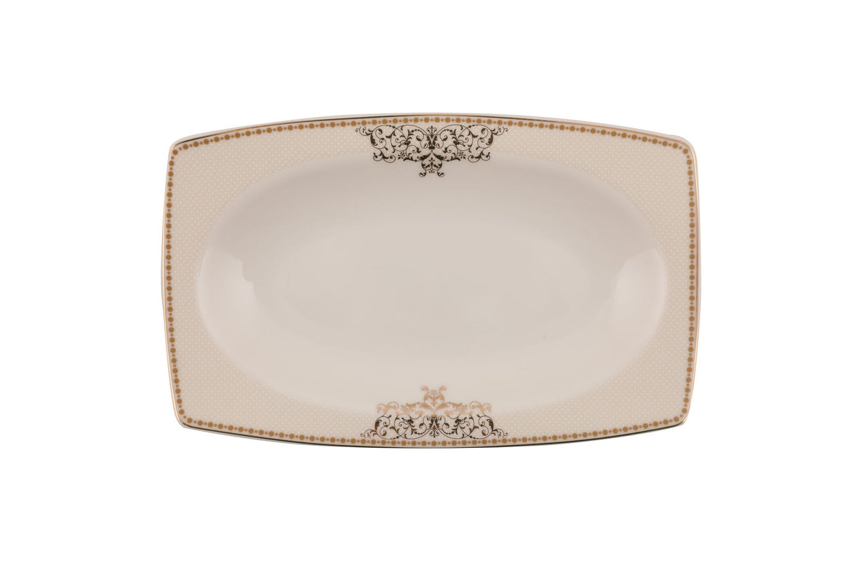 Serviciu de masă 85 bucăți GBSCR85KYT8405686, Alb - Auriu, 26x26x2 cm