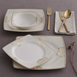 Serviciu de masă 85 bucăți GBSCR85KYT8405686, Alb - Auriu, 26x26x2 cm
