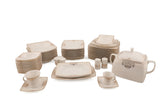 Serviciu de masă 85 bucăți GBSCR85KYT8405686, Alb - Auriu, 26x26x2 cm