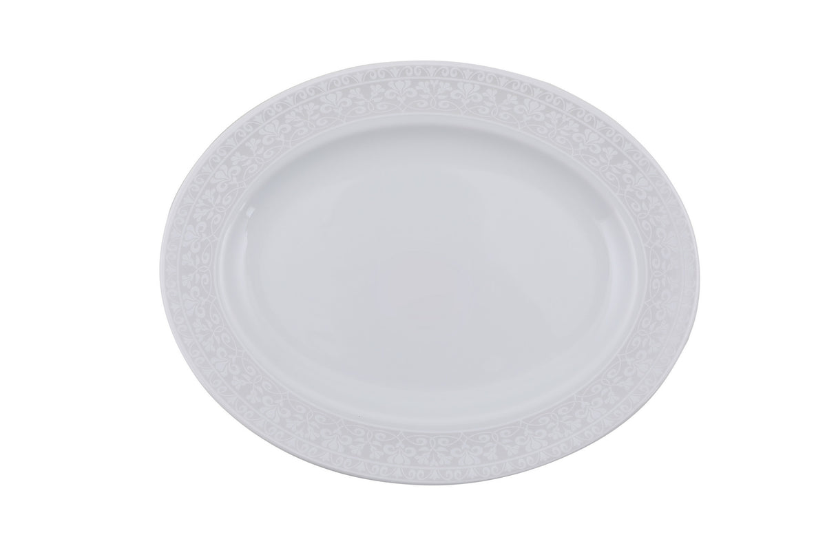 Serviciu de masă 84 bucăți TLS84YT9205106, Alb - Gri, 26x26 cm