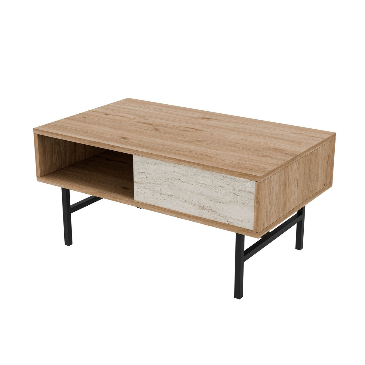 Măsuță de cafea Diamond 4232, Stejar - Travertin, 90x54x39 cm