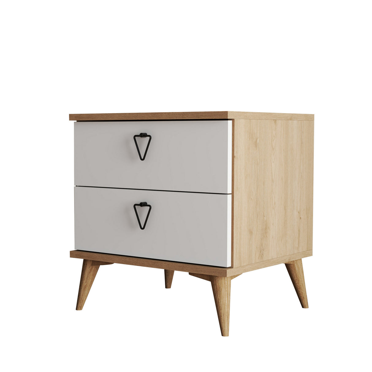 Noptieră Versa-Ce 3636, Stejar - Alb, 52x45x55 cm