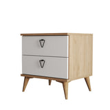 Noptieră Versa-Ce 3636, Stejar - Alb, 52x45x55 cm