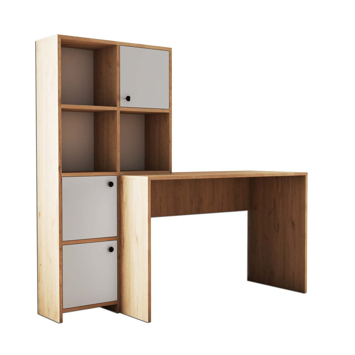 Birou Silence - 1996, Stejar - Alb, 157x52x147 cm