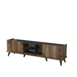 Set mobilă pentru sufragerie Set 1330 - 2024, Nuc - Negru, 180x34x52 cm