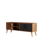 Set mobilă pentru sufragerie Set 1580-2070-1620, Nuc - Antracit, 150x34x52 cm
