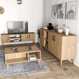 Set mobilă pentru sufragerie Set 1586-2076-1626, Stejar, 150x34x52 cm