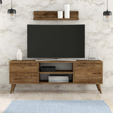 Comodă TV Senfoni 1116, Nuc, 138x30x49 cm