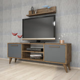 Comodă TV Senfoni 1118, Nuc - Antracit, 138x30x49 cm