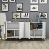 Consolă Elegante Console, Nuc, 180x81x45 cm - Alb, SKU 389MZA1126