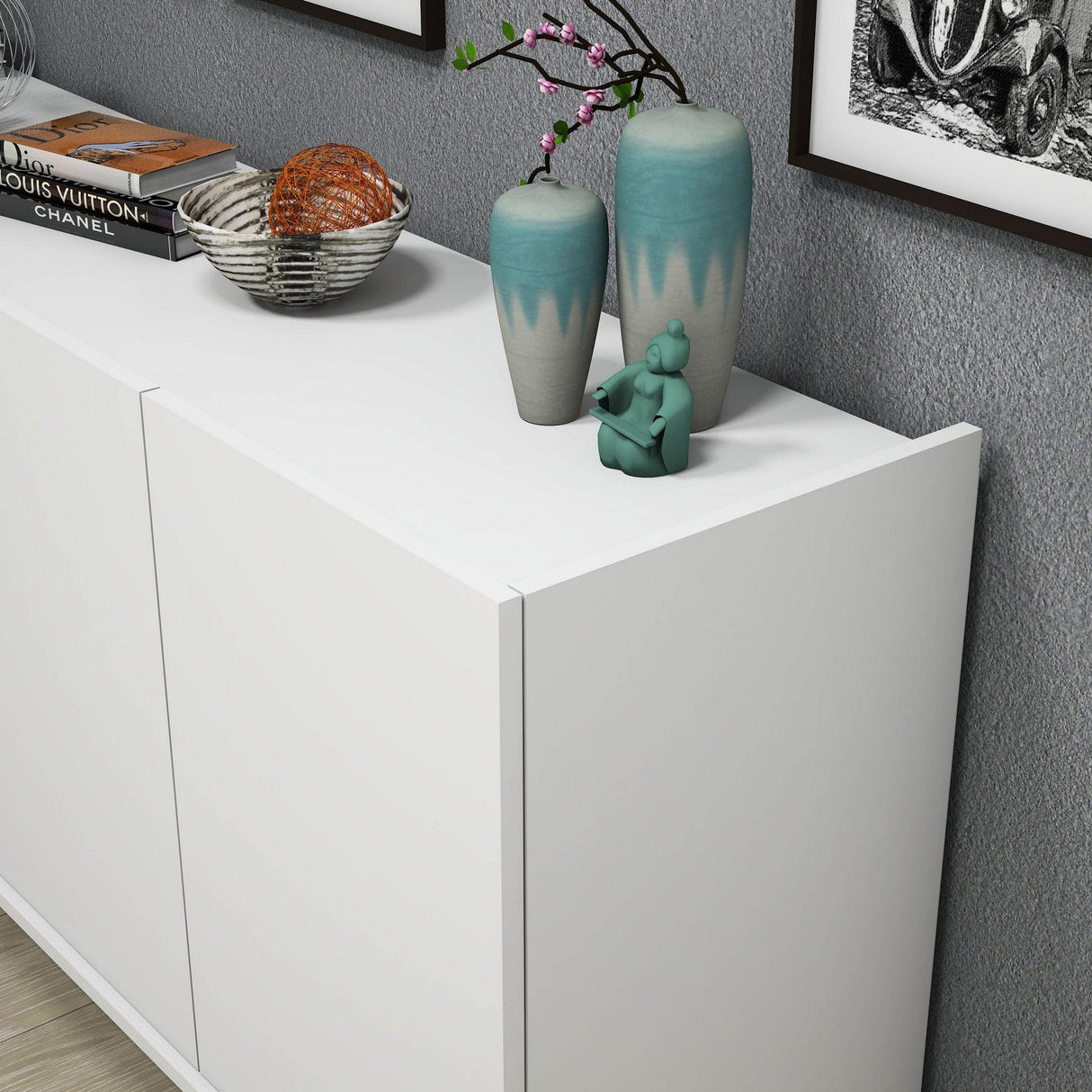 Consolă Elegante Console, Nuc, 180x81x45 cm - Alb, SKU 389MZA1126