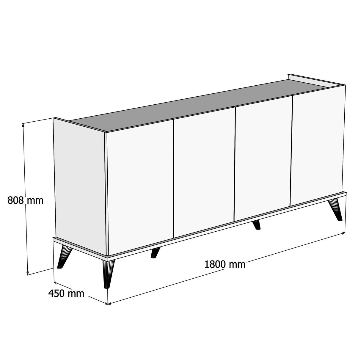 Consolă Elegante Console, Nuc, 180x81x45 cm - Alb, SKU 389MZA1126
