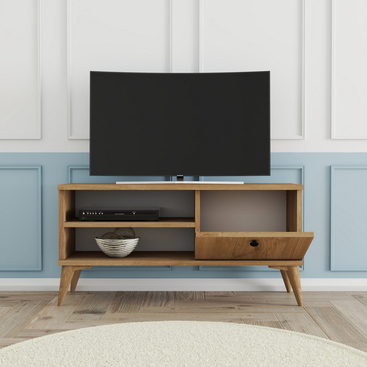 Comodă TV Retro 1552, Stejar, 90x30x15 cm