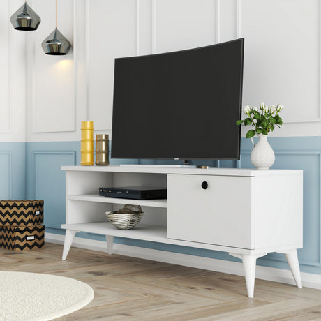 Comodă TV Retro 1564, Alb, 120x30x15 cm