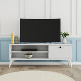 Comodă TV Retro 1564, Alb, 120x30x15 cm